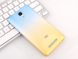Ультратонкая ТПУ накладка Crystal UA для Xiaomi Redmi Note 2 (сине-желтая)