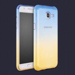Ультратонкая ТПУ накладка Crystal UA для Samsung J105H Galaxy J1 Mini (сине-желтая)