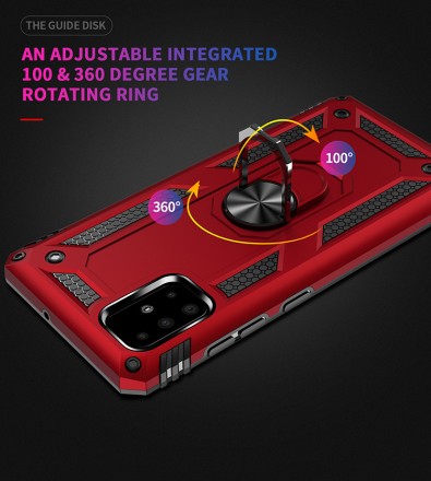 TPU+PC чехол Ring Plaza (с подставкой) для Samsung Galaxy A51 A515F