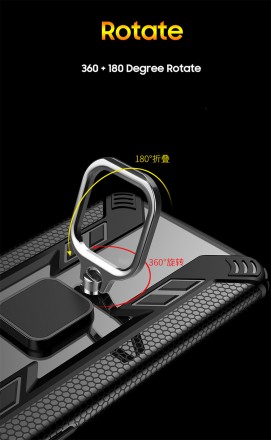 TPU+PC чехол Care Ring (с подставкой) для Xiaomi Redmi Note 8 2021