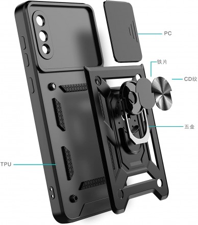 TPU+PC чехол Gate Ring Plaza (с защитой камеры) для Samsung Galaxy A02