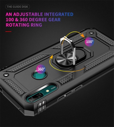 TPU+PC чехол Ring Plaza (с подставкой) для Huawei P Smart Z