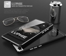 Металлический бампер Luphie with tempered glass back cover для Huawei P8