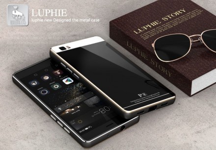 Металлический бампер Luphie with tempered glass back cover для Huawei P8 Lite
