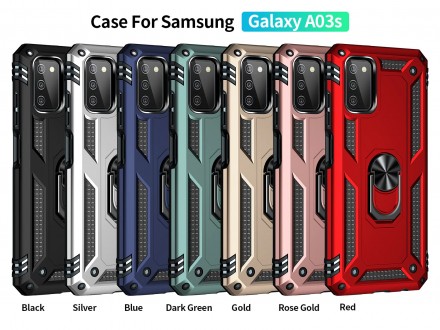 TPU+PC чехол Ring Plaza (с подставкой) для Samsung Galaxy A03s