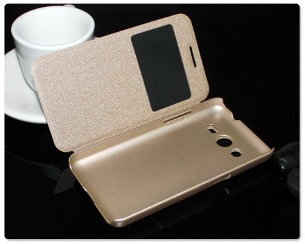 Чехол (книжка) с окошком Pudini Goldsand для Samsung G355H Galaxy Core 2