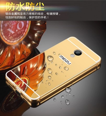 Металлический бампер с зеркальной крышкой для Meizu M5S