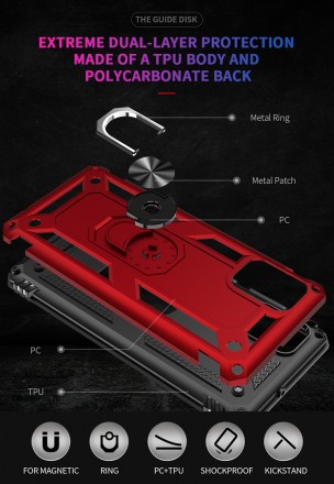 TPU+PC чехол Ring Plaza (с подставкой) для Samsung Galaxy A31
