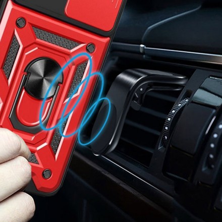 TPU+PC чехол Gate Ring Plaza (с защитой камеры) для Xiaomi Poco M6 Pro