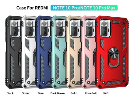 TPU+PC чехол Ring Plaza (с подставкой) для Xiaomi Redmi Note 10 Pro Max