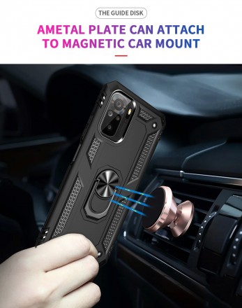 TPU+PC чехол Ring Plaza (с подставкой) для Xiaomi Redmi Note 10