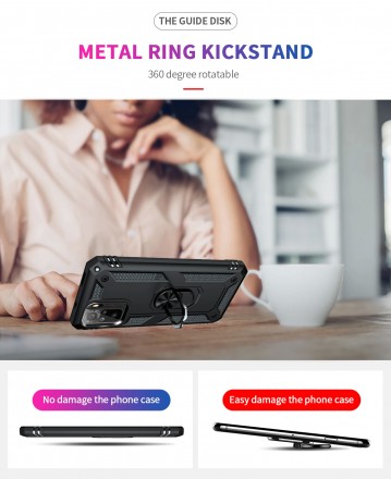 TPU+PC чехол Ring Plaza (с подставкой) для Xiaomi Redmi Note 10