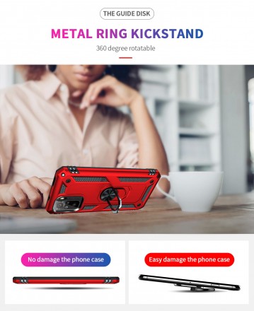 TPU+PC чехол Ring Plaza (с подставкой) для Xiaomi Redmi Note 10