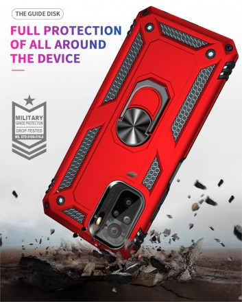 TPU+PC чехол Ring Plaza (с подставкой) для Xiaomi Redmi Note 10