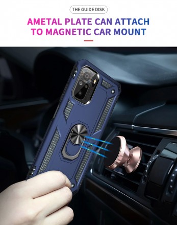TPU+PC чехол Ring Plaza (с подставкой) для Xiaomi Redmi Note 10