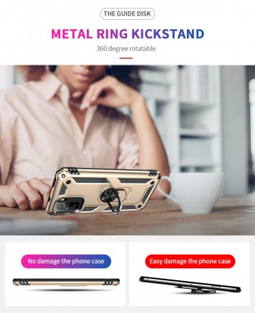 TPU+PC чехол Ring Plaza (с подставкой) для Xiaomi Redmi Note 10