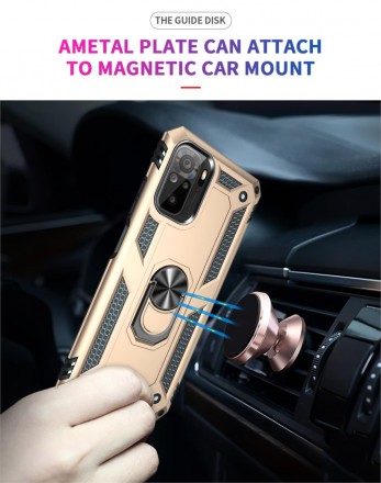 TPU+PC чехол Ring Plaza (с подставкой) для Xiaomi Redmi Note 10