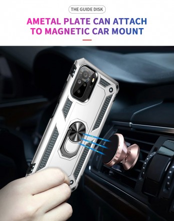 TPU+PC чехол Ring Plaza (с подставкой) для Xiaomi Redmi Note 10