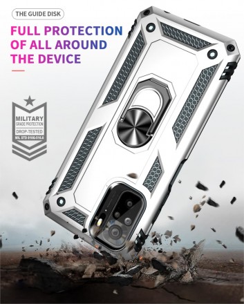 TPU+PC чехол Ring Plaza (с подставкой) для Xiaomi Redmi Note 10