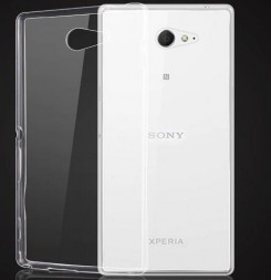 Ультратонкая ТПУ накладка Crystal для Sony Xperia M2 / M2 Aqua (прозрачная)
