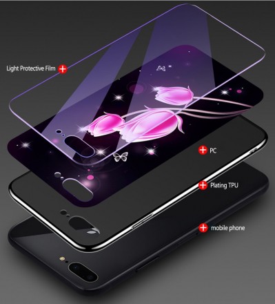 ТПУ накладка Violet Glass для iPhone 8 Plus