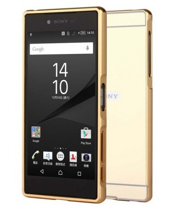 Металлический бампер с зеркальной крышкой для Sony Xperia XZs