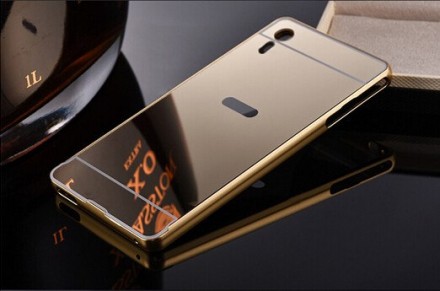 Металлический бампер с зеркальной крышкой для Sony Xperia XZs