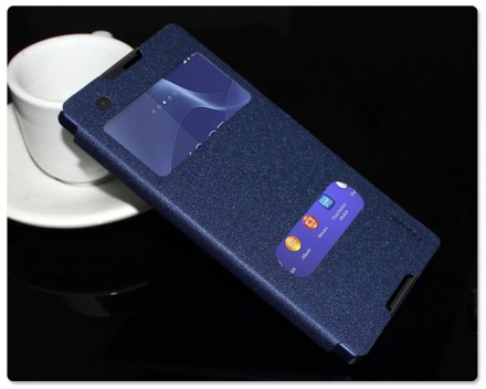 Чехол (книжка) с окошком Pudini Goldsand для Sony Xperia C3 D2533