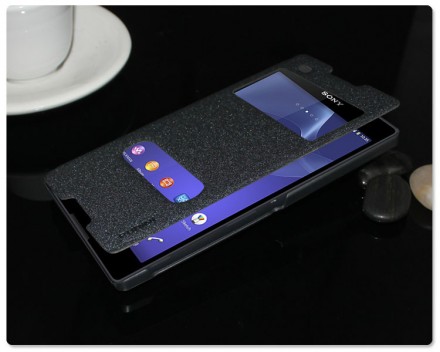 Чехол (книжка) с окошком Pudini Goldsand для Sony Xperia C3 Dual D2502