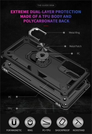 TPU+PC чехол Ring Plaza (с подставкой) для Samsung Galaxy A52s