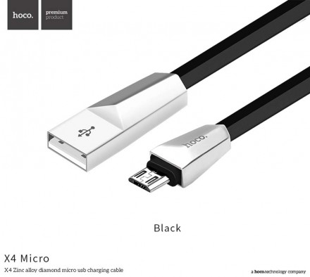 USB - Micro USB кабель HOCO X4 Zinc Alloy rhombus