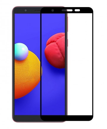 Защитное стекло Ceramic Full-Screen с рамкой для Samsung Galaxy A01 Core