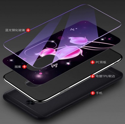ТПУ накладка Violet Glass для Xiaomi Redmi 5 Plus