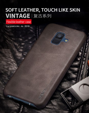 Кожаная накладка X-Level Vintage Series для Samsung A600 Galaxy A6 2018