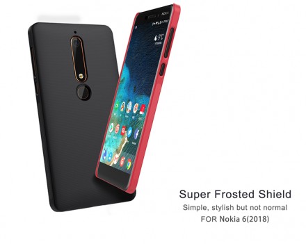 Пластиковая накладка Nillkin Super Frosted для Nokia 6.1 (+ пленка на экран)
