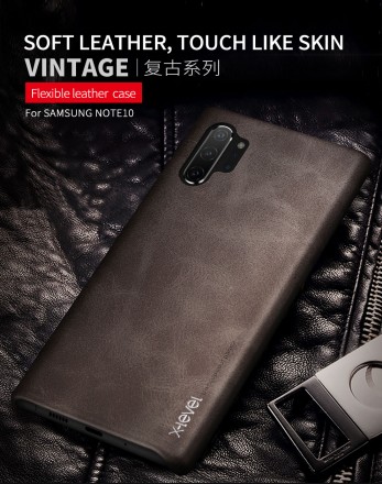 Кожаная накладка X-Level Vintage Series для Samsung Galaxy Note 10 Plus N975F