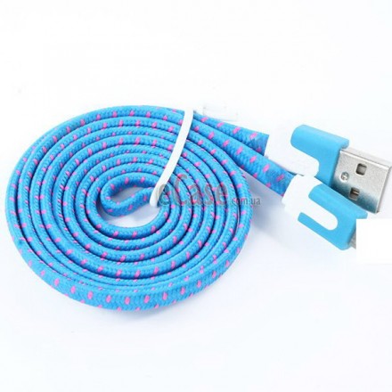 Тканевый плоский USB - microUSB кабель