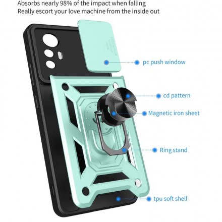 TPU+PC чехол Gate Ring Plaza (с защитой камеры) для Xiaomi Redmi Note 12S