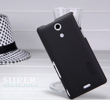 Пластиковая накладка Nillkin Super Frosted для Sony Xperia ZR M36h (C5503) (+ пленка на экран)