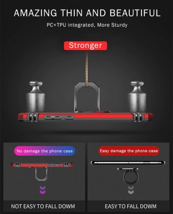 TPU+PC чехол Ring Plaza (с подставкой) для Huawei P30 Lite