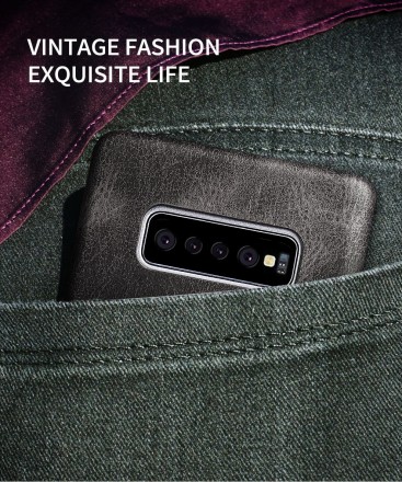 Кожаная накладка X-Level Vintage Series для Samsung Galaxy S10 G973F