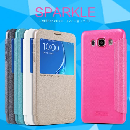 Чехол (книжка) Nillkin Sparkle для Samsung J710 Galaxy J7