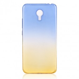 Ультратонкая ТПУ накладка Crystal UA для Meizu Pro 5 (сине-желтая)