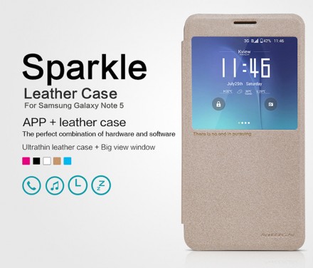 Чехол (книжка) Nillkin Sparkle для Samsung N920H Galaxy Note 5