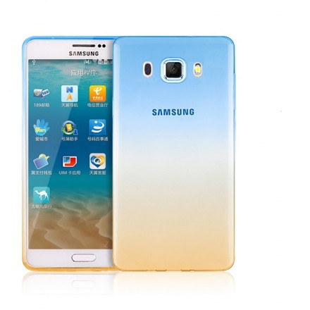 Ультратонкий ТПУ чехол Crystal UA для Samsung J510 Galaxy J5 (2016) (сине-желтый)
