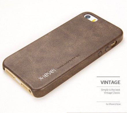 Кожаная накладка X-Level Vintage Series для iPhone 5 / 5S / SE
