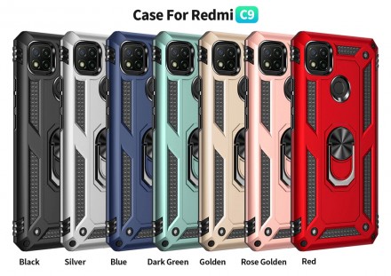 TPU+PC чехол Ring Plaza (с подставкой) для Xiaomi Redmi 9C