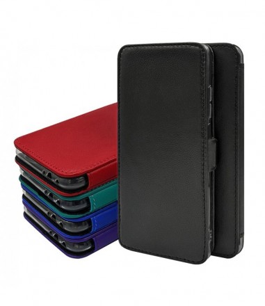 Чехол (книжка) из натуральной кожи Estenvio Leather Book на Xiaomi Poco M6 Pro (без функции подставки)