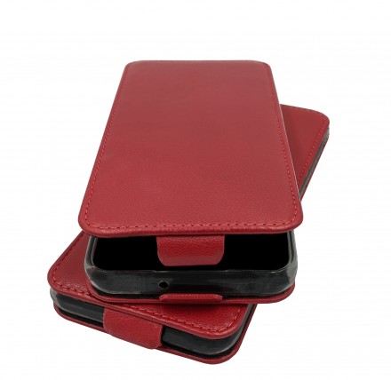 Чехол из натуральной кожи Estenvio Leather Flip на Motorola Edge 50 Neo