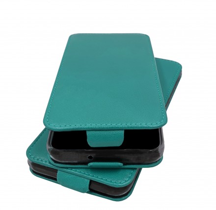 Чехол из натуральной кожи Estenvio Leather Flip на Motorola Edge 50 Neo